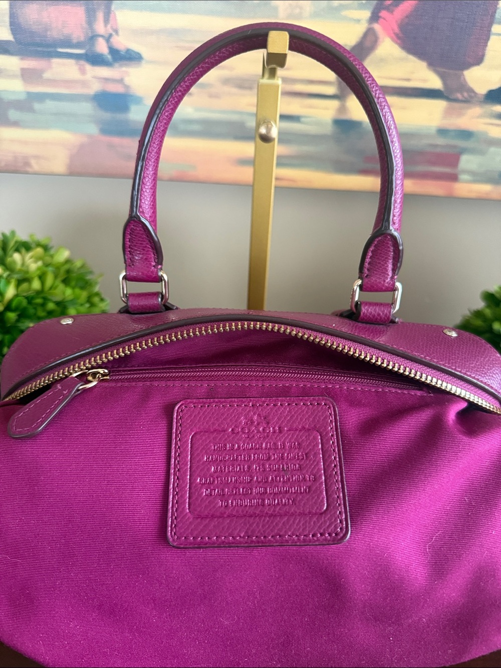 COACH F36624 🩷MAGENTA🩷 CROSSGRAIN LEATHER MINI BENNETT SATCHEL BAG - Picture 11 of 17